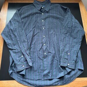 Ralph Lauren Blue and Green Striped Button-Down Shirt